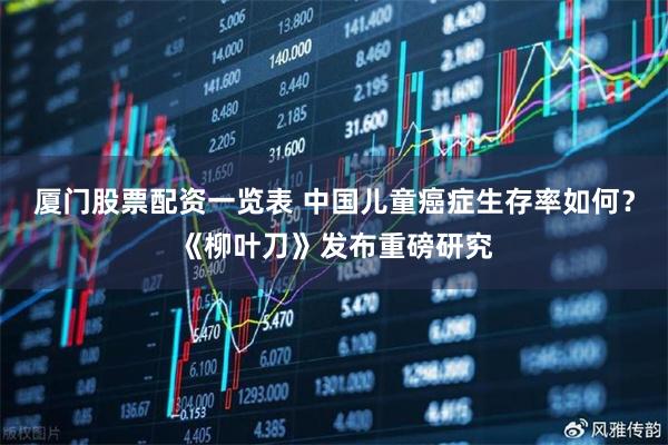 厦门股票配资一览表 中国儿童癌症生存率如何？《柳叶刀》发布重磅研究